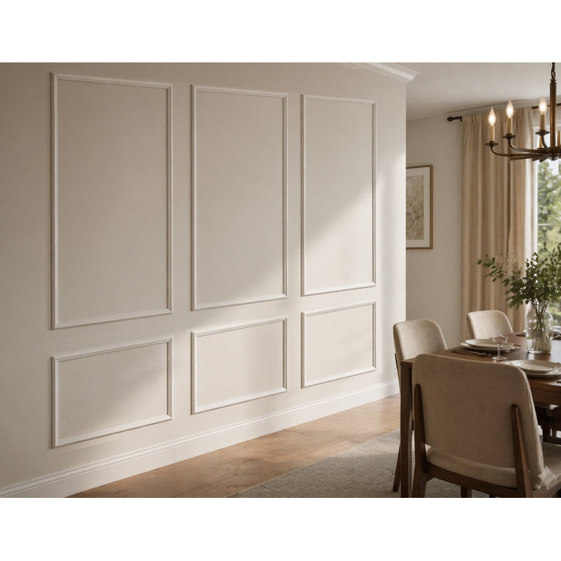 Ensembles pré-découpés de moulures murales auto-adhésives - Moulure décorative pour mur décoratif, salon, chambre à coucher, couloir, bricolage, couvre un mur de 12 pi, ensemble de 6 - 3 haut 3 bas