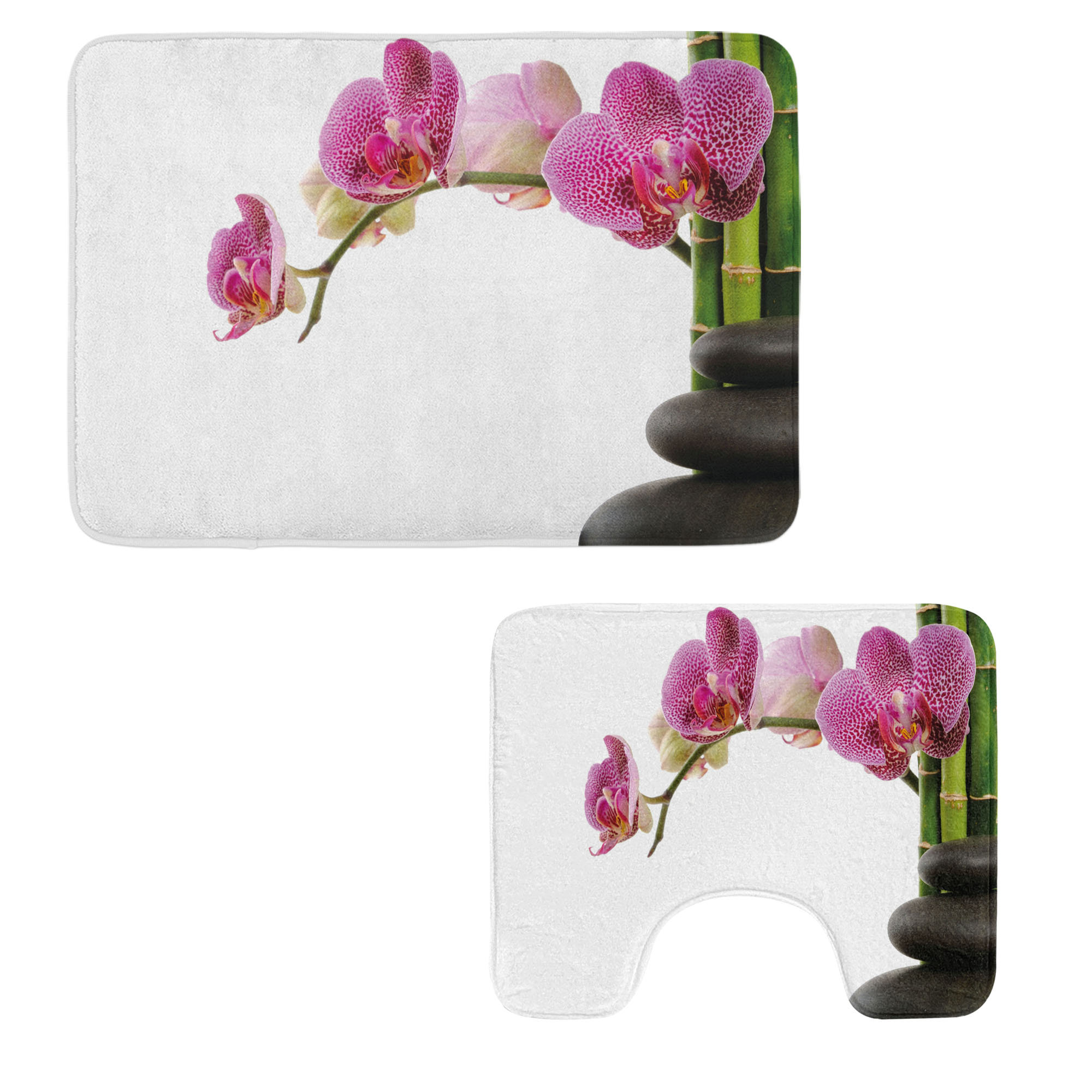 Ophelia & Co. Spa Print Bathroom Rug Set 2 Pieces Rectangle & Contour ...