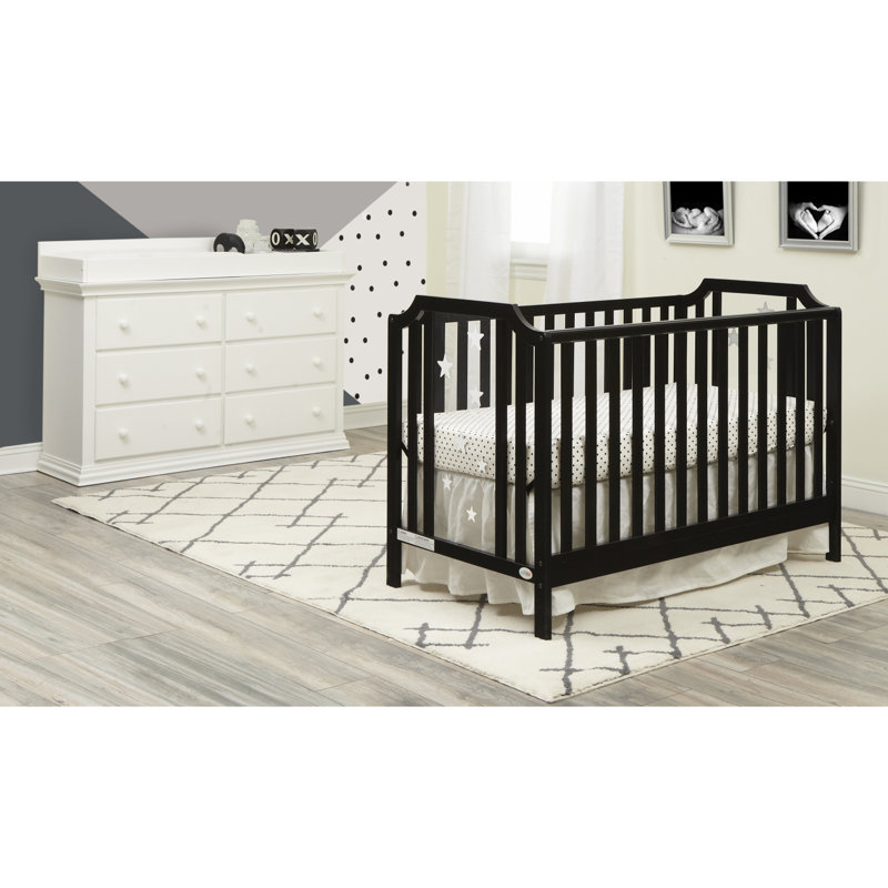 Lit de bébé convertible 3-en-1 Celeste noir, Noir