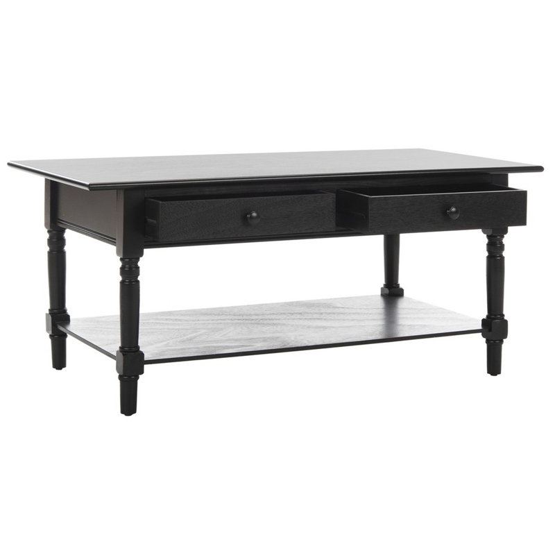 Table basse 2 tiroirs Barrasso, Noir