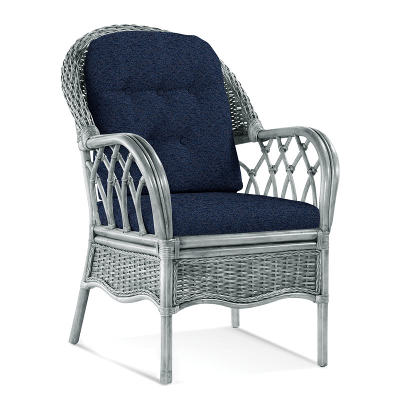 Chaise avec accoudoirs rembourrée Everglade, Bleu marine de base; 0317-61, Pacific