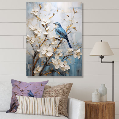 Minimalist Blossoms And Birds Of Spring - Seasonal Flowers Wall Art