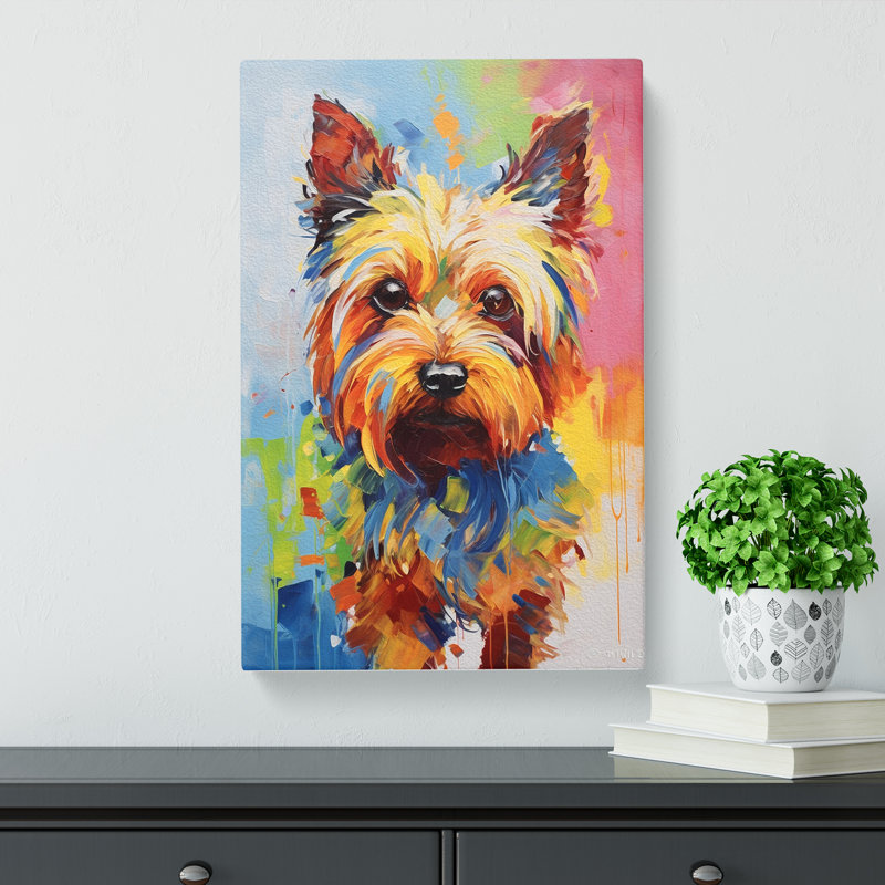 Yorkshire Terrier Colour Field - No Frame Print, 76cm H x 50cm W x 3cm D