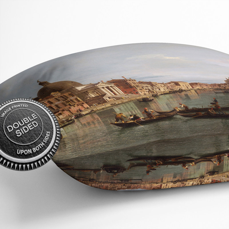 The Grand Canal in Venice Scatter Cushion, 55cm H x 55cm W x 20cm D, Grey/Brown/Cream