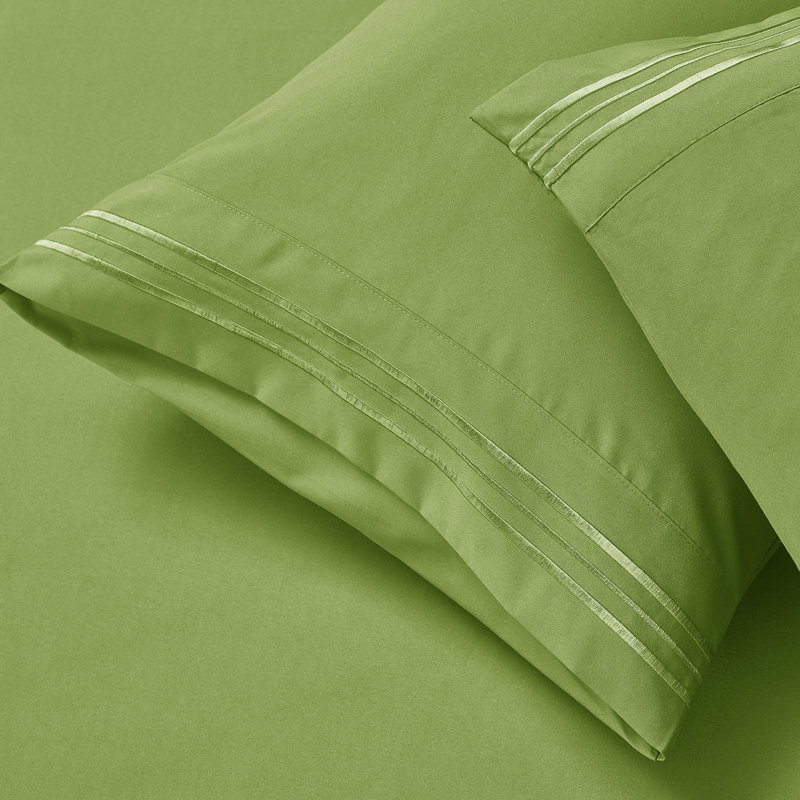 1800 Series Double-Brushed Microfiber Hypoallergenic Sheet Set, Garden, Twin XL Sheet Set with 1 Pillowcase