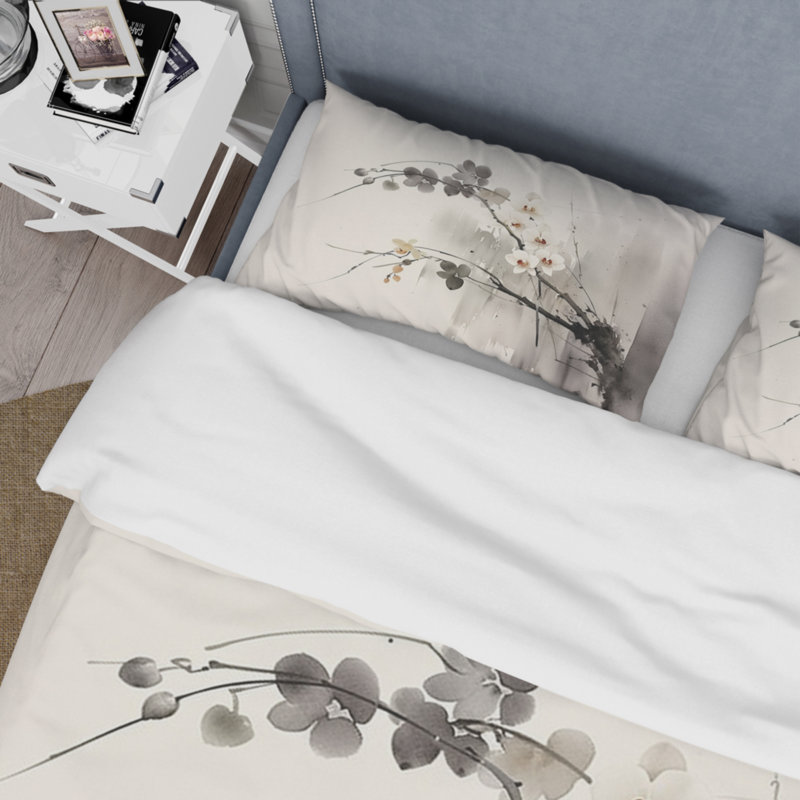 Asian Art Monkey III - Ensemble de housse de couette Asian Art - Microfibre de polyester