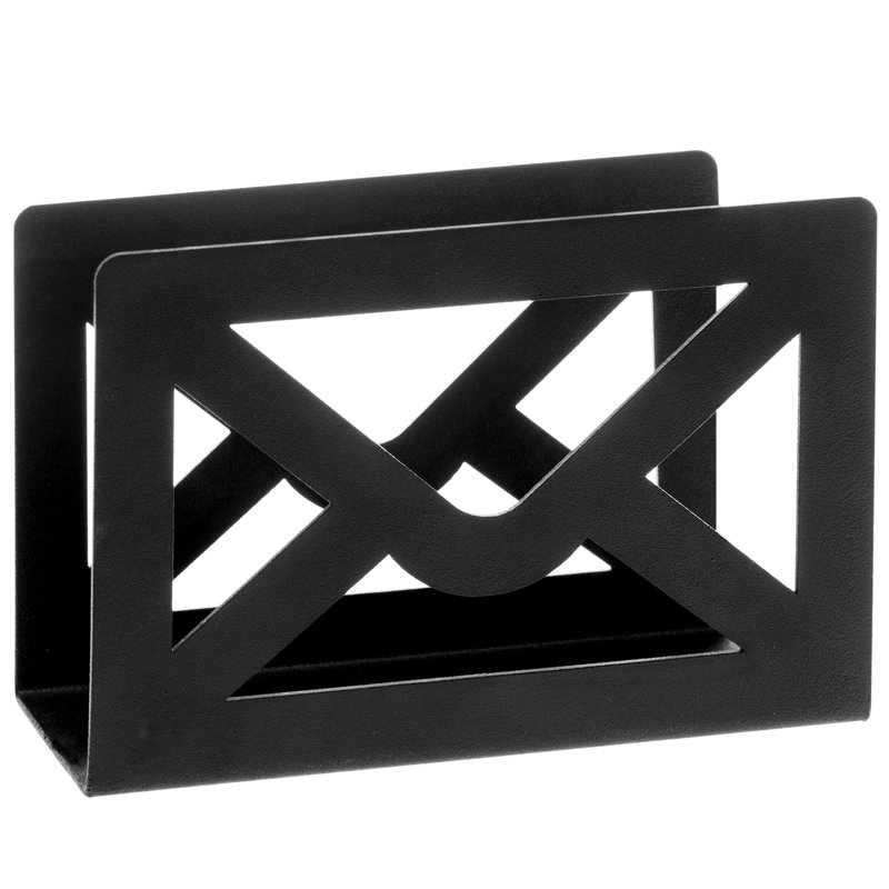 Anurima Metal Mail Desktop Cutout Paper Organiser, Black
