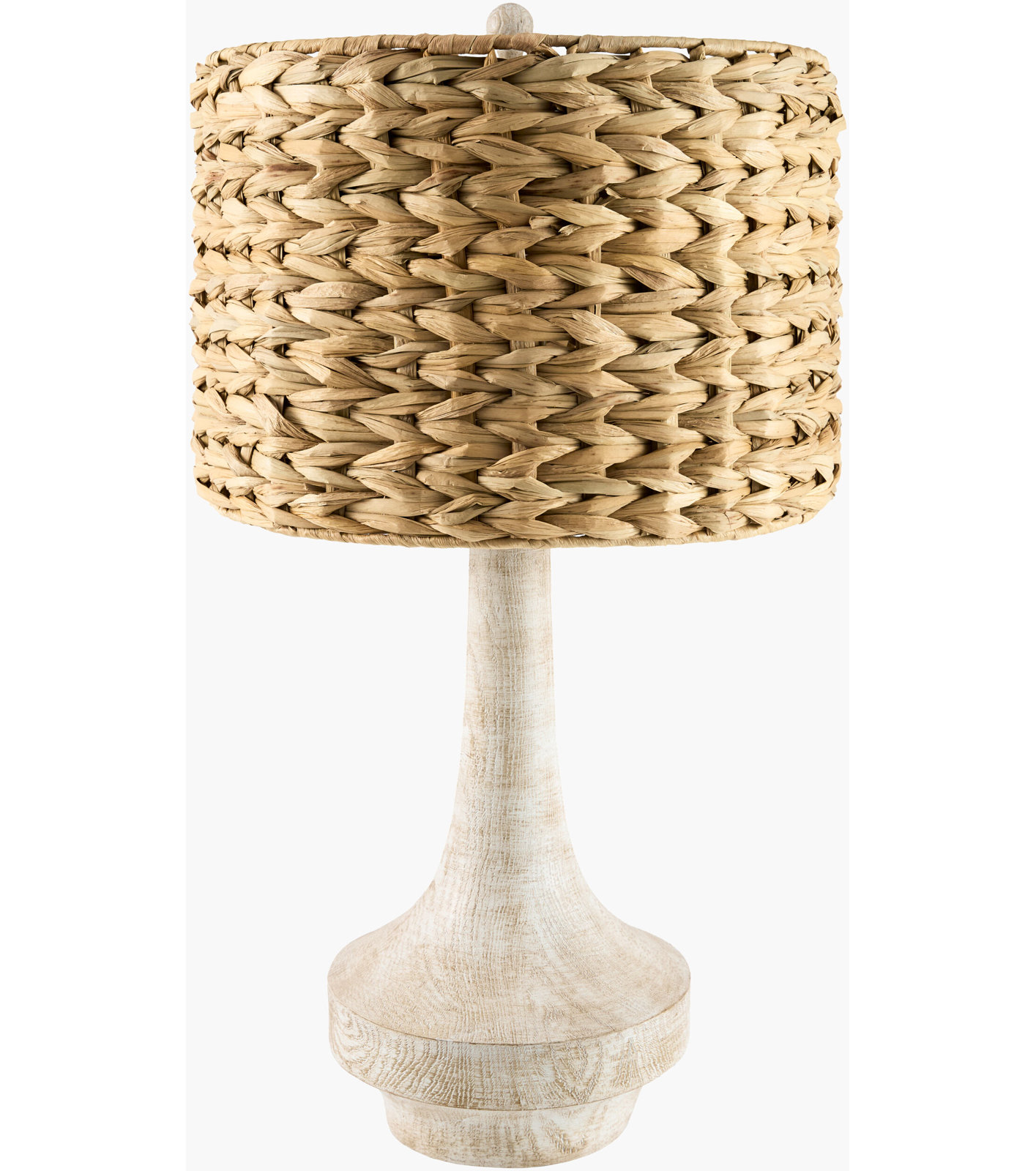 Claudette Resin Table Lamp, Distressed White