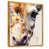 Toile avec cadre flottant or