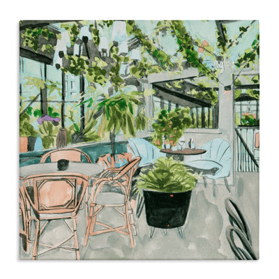Art mural bistro rempli de plantes par Melissa Wang