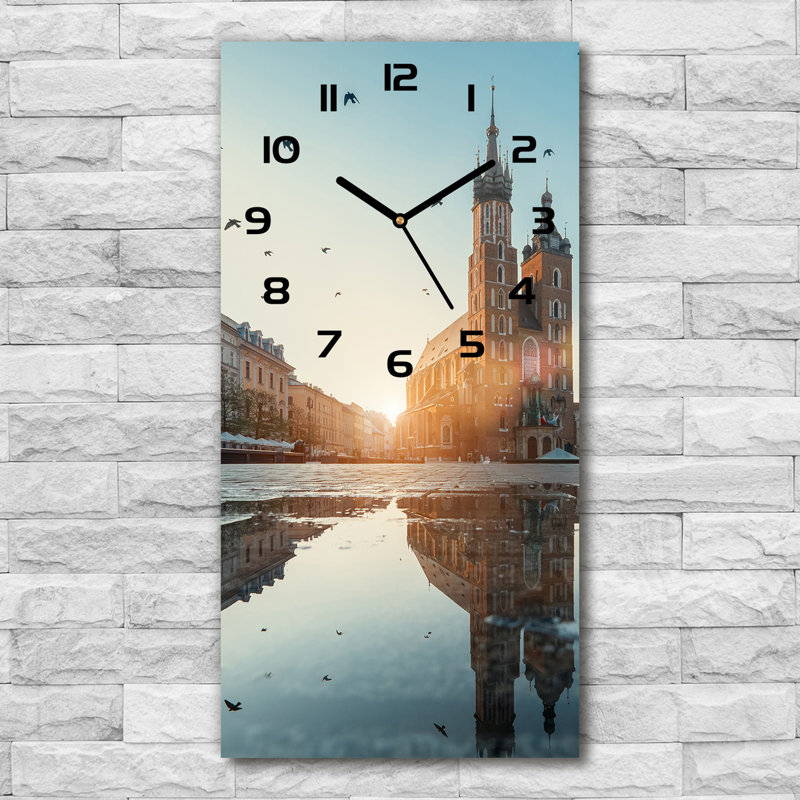 Jastyn Glass Wall Clock, Blue/Brown/Black