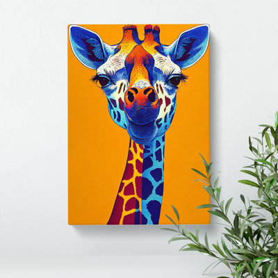 Expressive Giraffe - Wrapped Canvas