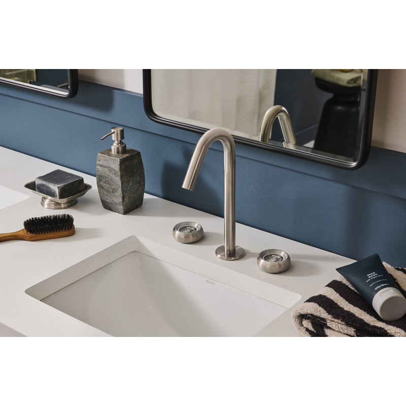 Ruvati Chrono Two Handle Watch Face Twist Bathroom Faucet in Brushed Nickel , Silver