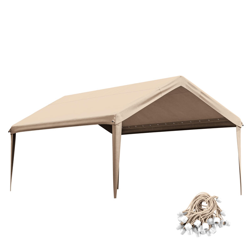 12X20 Ft Carport Canopy Replacement Cover, Carport Roof Cover Only (Frame Is Not Included), Sand