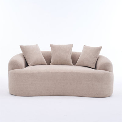 Causeuse courbée beige chaud LY-025S: sans assemblage