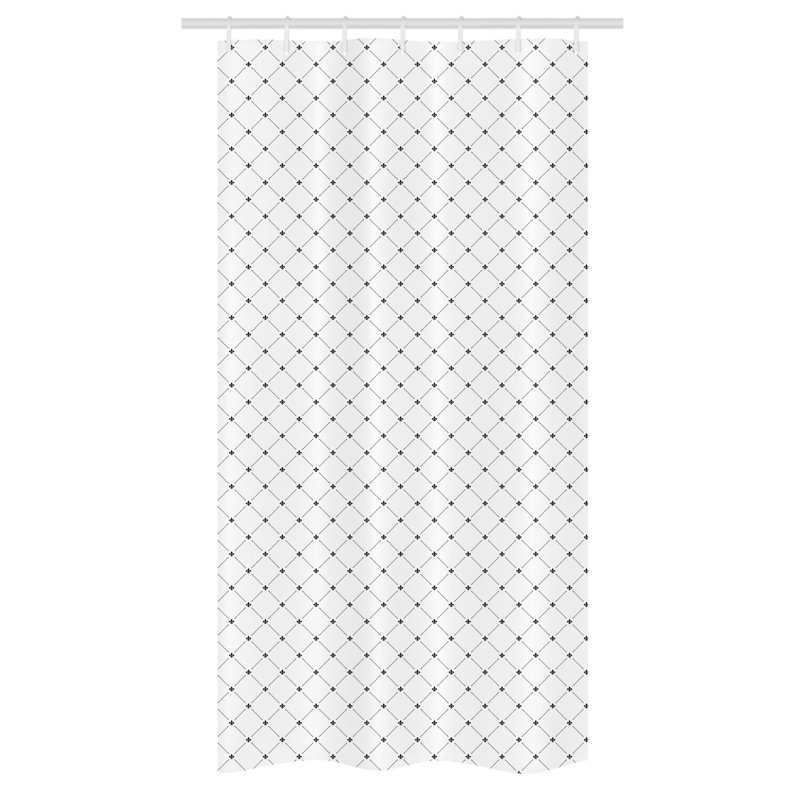 Geometric Shower Curtain with Hooks Included, 36" W x 72" L