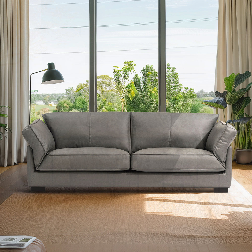 Latitude Run® 3 Seater Leather Couch - Wayfair Canada