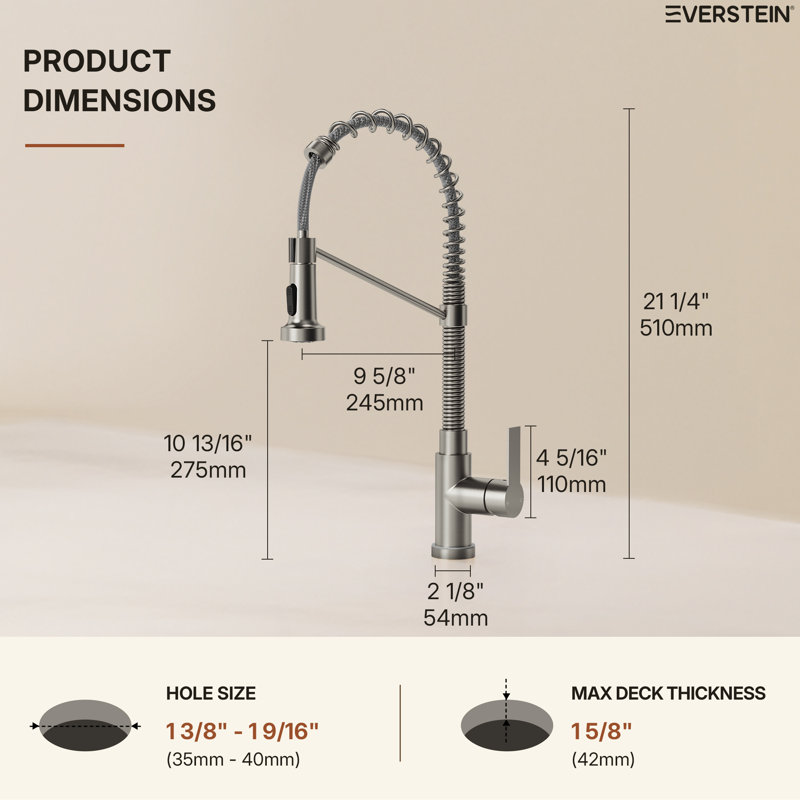 Ensemble de robinet de cuisine double - robinet d'évier rétractable et système de remplissage de pot mural, Brushed Nickel