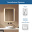 Miroir de salle de bain anti-buée à DEL à intensité variable sans cadre 24 po x 32 po Kesgrave-1678858654