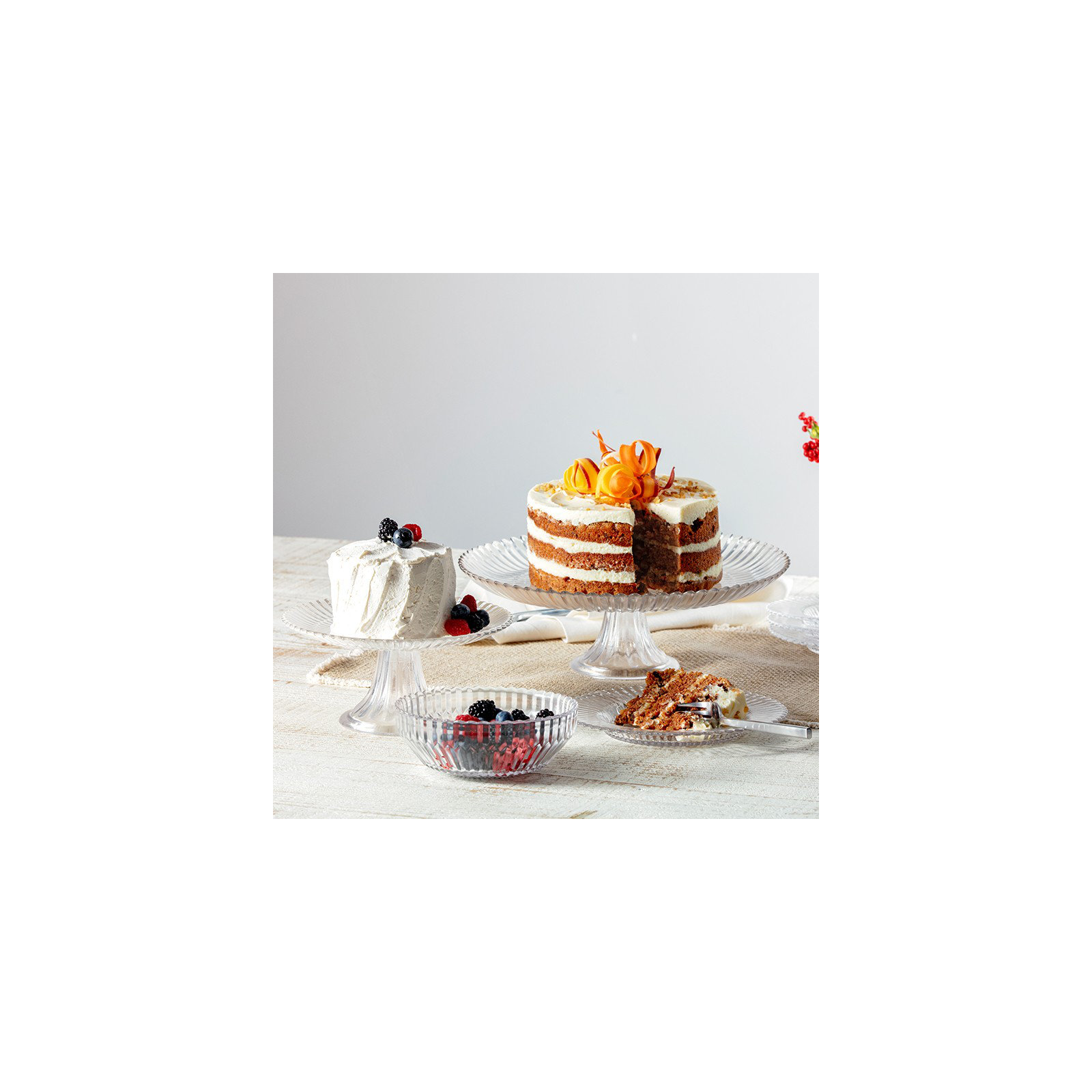 Fortessa Archie Glass Cake Stand, Clear