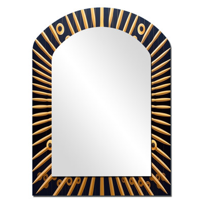 Visions Of Eye Of Consciousness Futuristic VII - Eye Asymmetrical Unique Wall Mirror, Modern Arch Mirror, Printed Metal Art