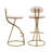 2-Piece Bar Stools (Gold, Creamy White)