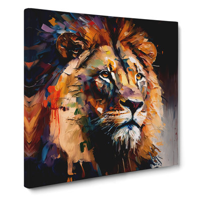 Lion Palette Knife No.1 - Wrapped Canvas