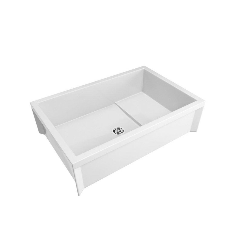 36'' L x 24'' W White Freestanding Service Sink