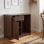 Armoire à café cannelée avec mini espace réfrigérateur, support à verres à vin, tiroirs, station de charge et tablettes réglables-734783131