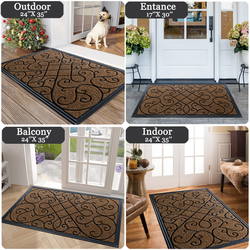 Tapis antidérapant Filion, Brun, L 32 po x L 48 po