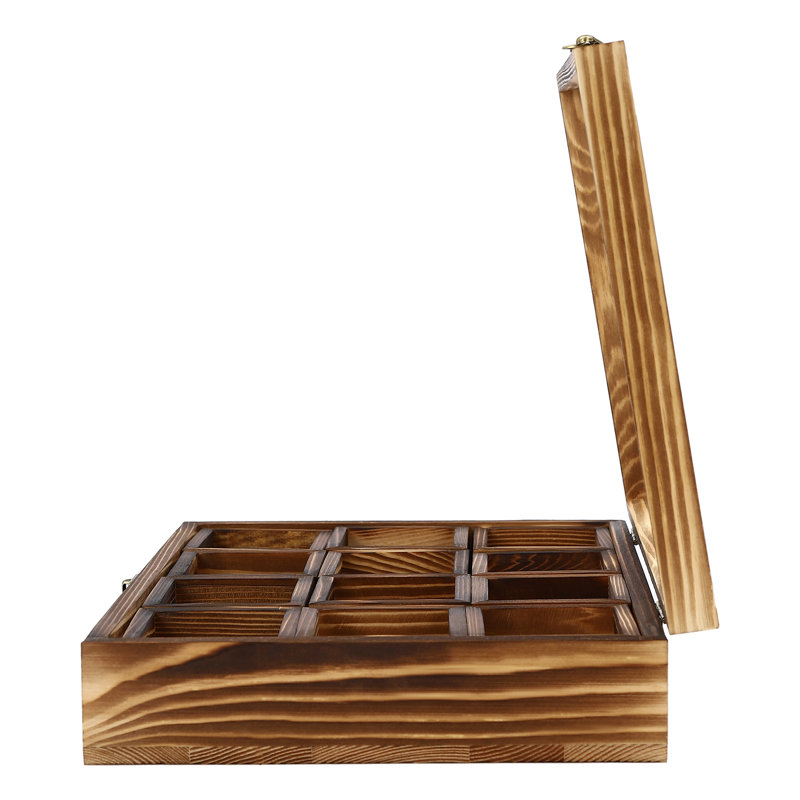 Wooden Spice Box with 12 Containers with Wooden Spoon