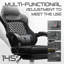 Ergonomic Gaming Chair With Pocket Spring Cushion & Massage Lumbar Support - High Back Office Computer Chair With Footrest For Adults, 300Lbs Capacity, Leather Design