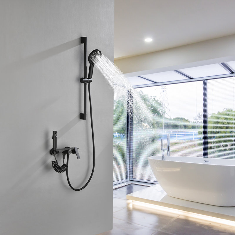 Ensemble de douche 3 fonctions Modern Design, Noir mat