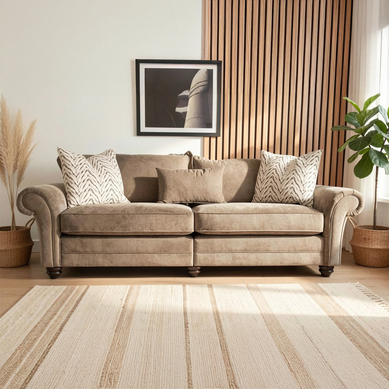 Dalton Textured Wave Sofa- Made in the UK, Nutmeg, 4