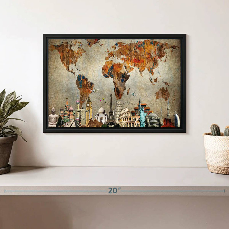 Aliaz Rusty World Map, 9" H x 13" W