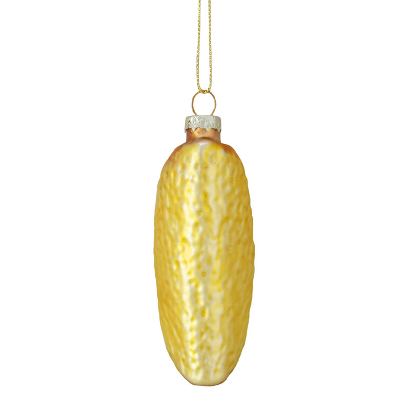 Ornement de Noël en verre 3,5 po Taco jaune
