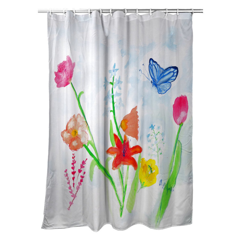 Rideau de douche simple pour jardin pastel