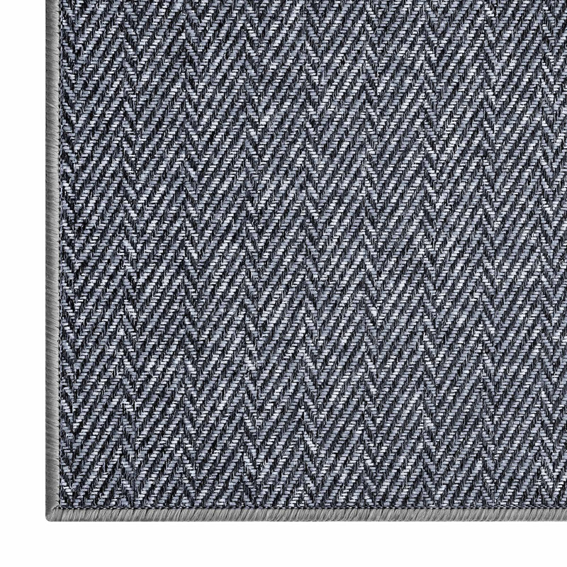 Paillasson intérieur unique à motif de chevrons antidérapant à séchage rapide, L 32 po x L 48 po, Gris - moyen