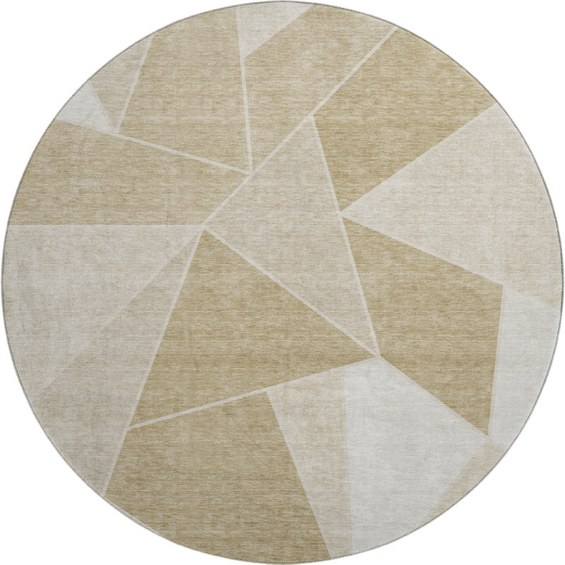 Premium Machine Washable Mayfield AMF636 Geometric Rug, Paprika, 8' Round