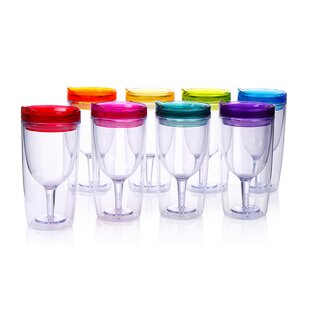 Cupture Everyday Plastic Tumblers in 22oz and 14oz 8 Pack Assorted Colors