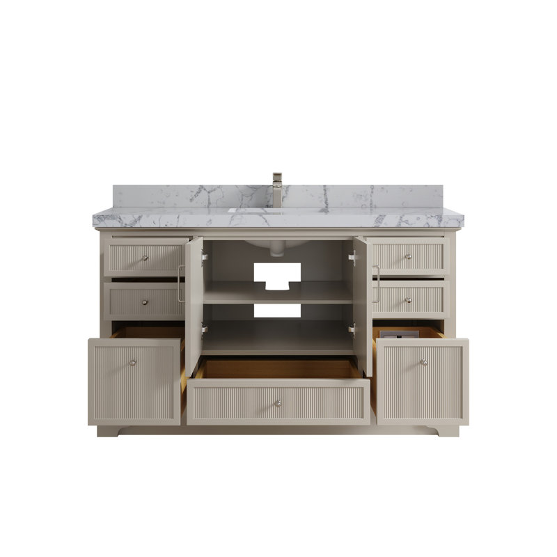 Alys 60'' Single Bathroom Vanity with Top, Venatino
