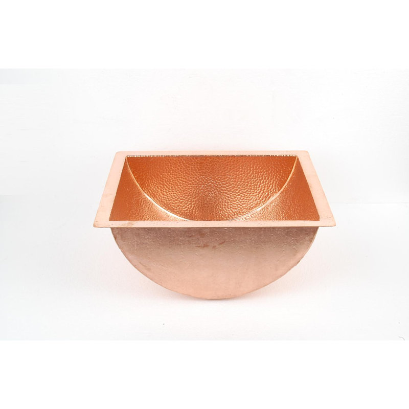 D'Vontz 14'' Copper Rectangular Bathroom Sink, Shiny Copper	
