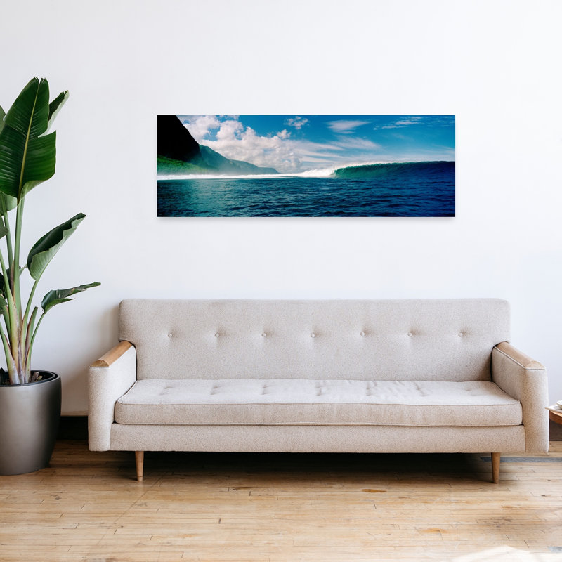 Waves In The Sea Molokai Hawaii by Dan Merkel - Wrapped Canvas Panoramic Print, 40.64 cm H x 121.92 cm W