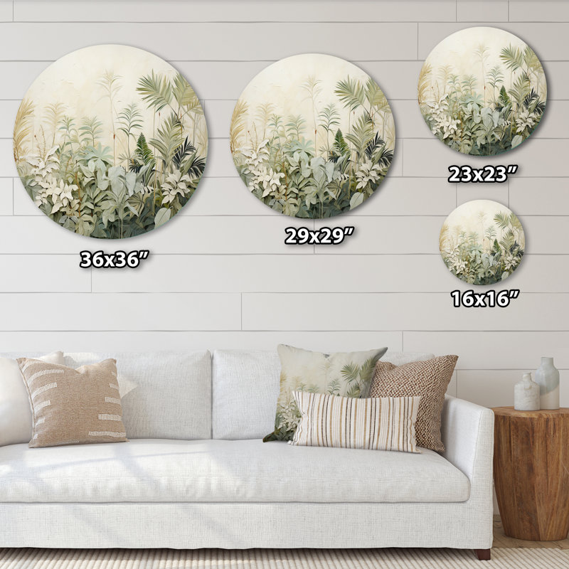 Charton - Paysages, art mural rond en métal, H 36 po x l 36 po