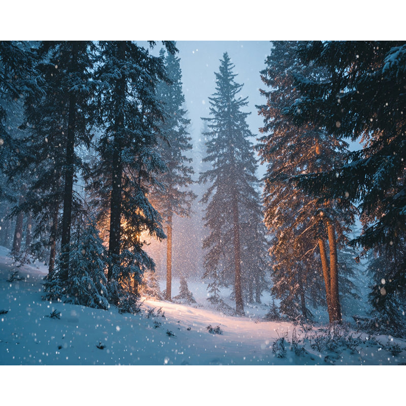 «Cabin Light Winter Snowfall», art mural sur toile tendue, H 30 po x l 40 po