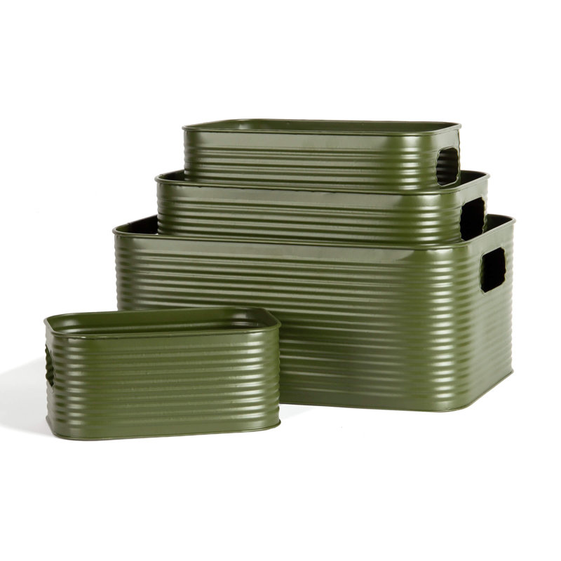 S/4 ROUNDED RECT METAL BIN