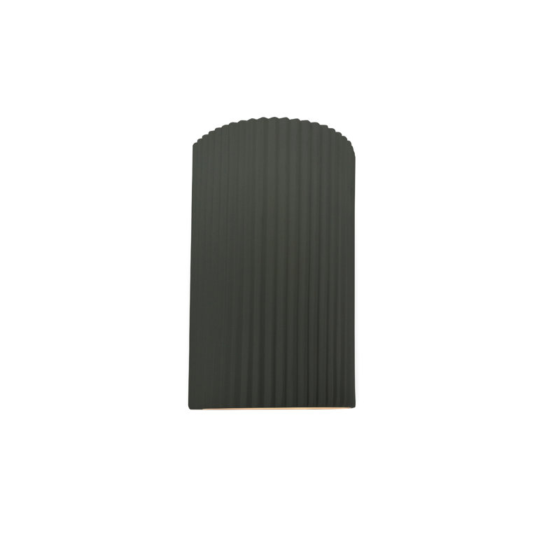 Applique murale en céramique Beda, H 9,5 po x l 5,75 po x P 4 po, Étain, vert
