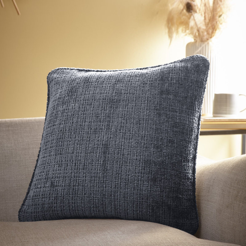 Alba Square Throw Cushion With Filling, Charcoal