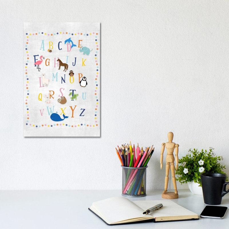 Animal Alphabet 1 Piece Wrapped Canvas Wall Art, 20.32 cm H x 30.48 cm W