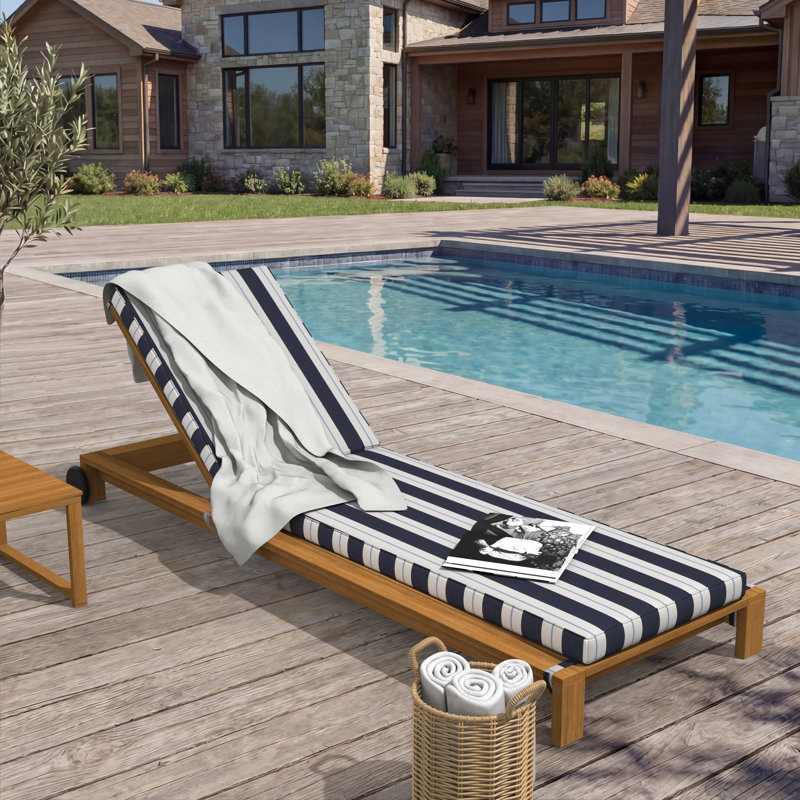Outdoor Chaise Cushion With Sunbrella Fabric, 21" W x 78" D, Sunbrella® Relate Harbor